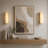 1 - Light 16" Dimmable Rectangular Gold Alabaster Flush Sconce