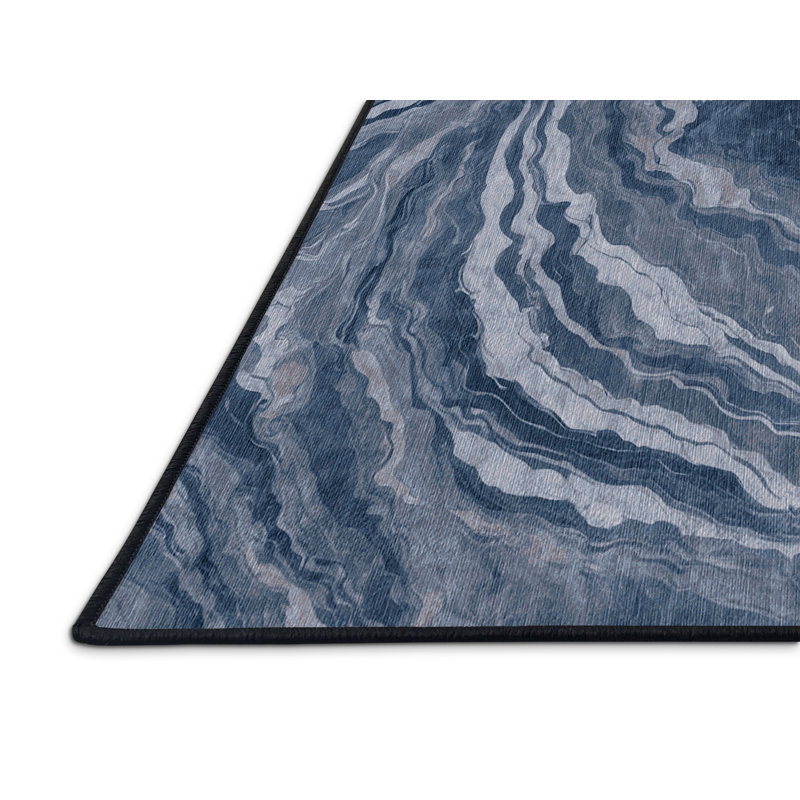 Machine Washable Gray Area Rug, Rectangle 7' x 10'