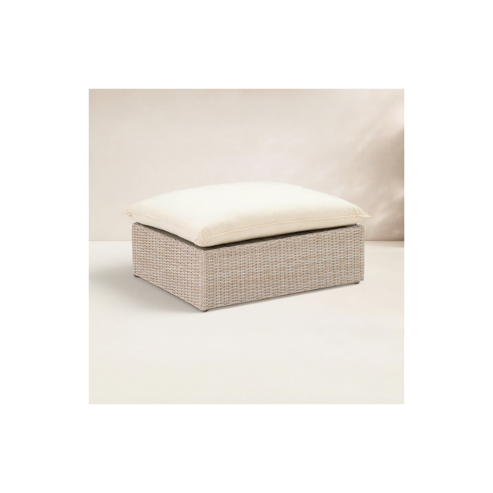 Davida Wicker Outdoor Ottoman with Cushion