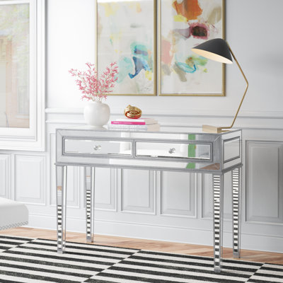 Latasha Mirrored Glass Writing Desk