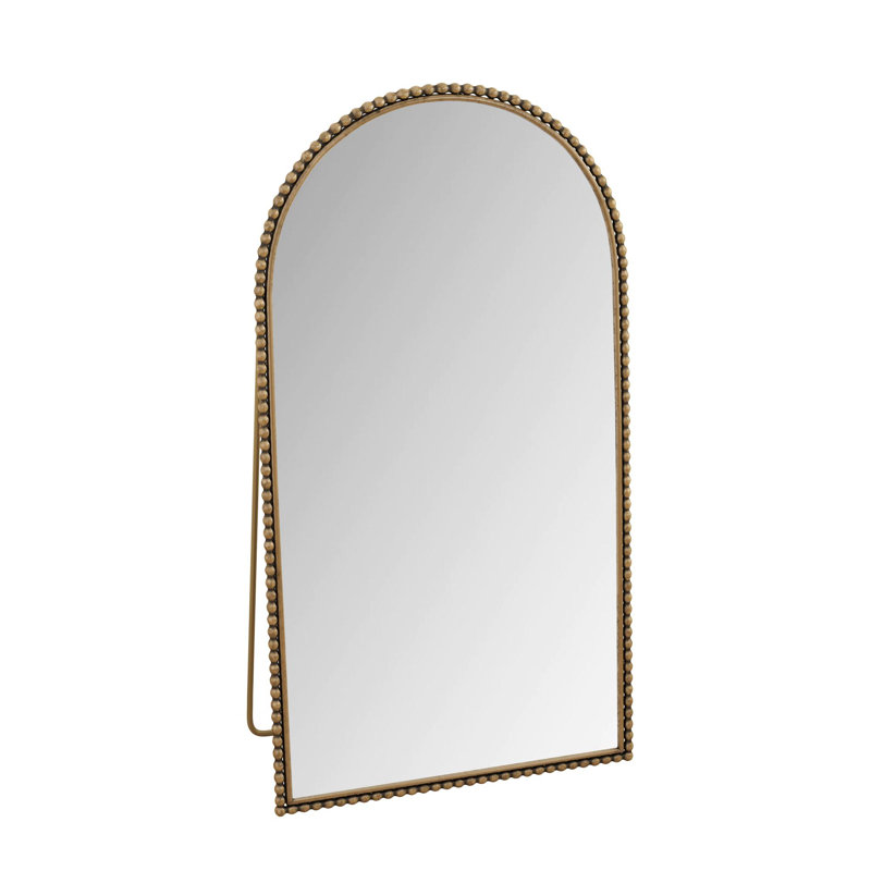 Freestanding Full-length Mirror with Metal Frame, Gold