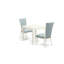 L'ensemble de table de salle à manger 3 pièces pour petits espaces comprend une table de salle à manger carrée et 2 chaises Parsons en tissu bleu bébé, blanc lin-1507448296-1507418556-1507418555