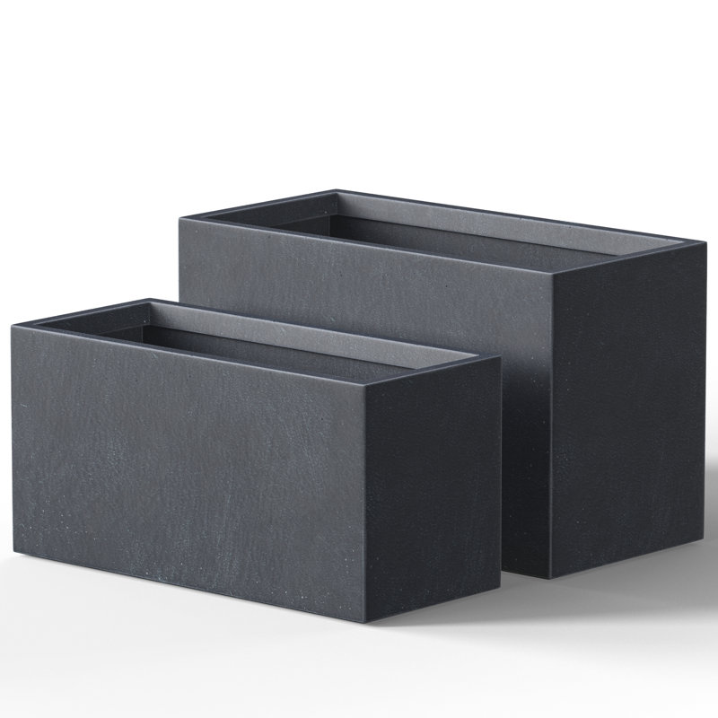 Luecille Handmade Planter Box, Granite Gray