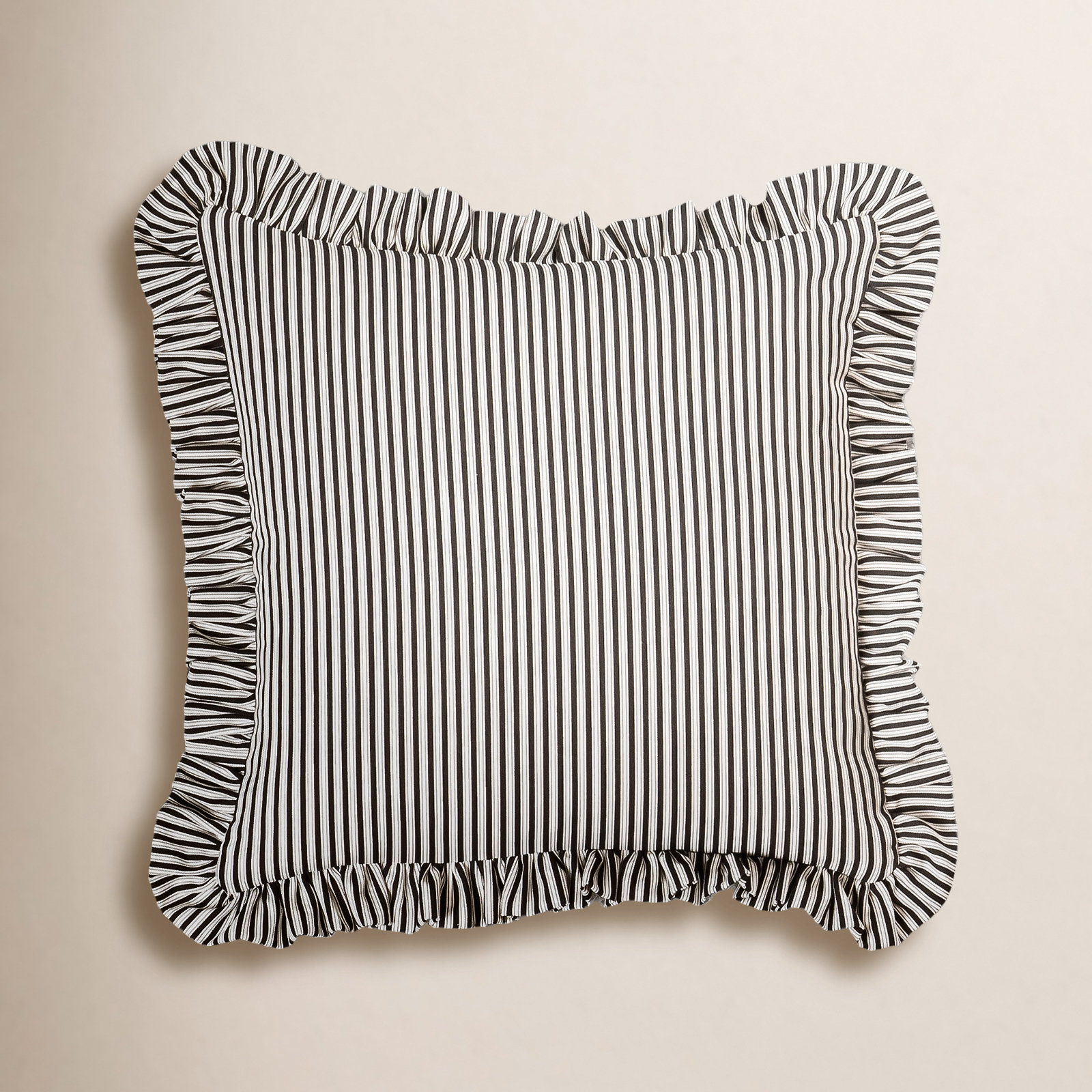 20" x 20" Cotton Throw Pillow, Polyester, Black