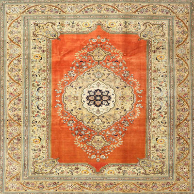 Tapis brun/noir/crème traditionnel Farrelly
