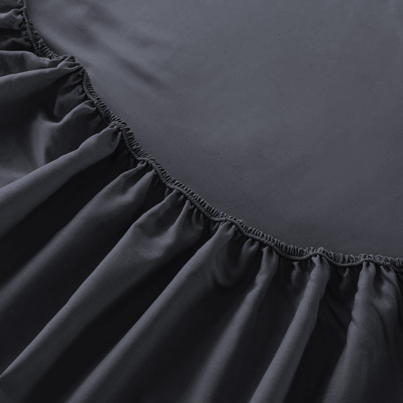 Mieasha Microfiber Plain Weave Fitted Sheet, Charcoal, Single (3')