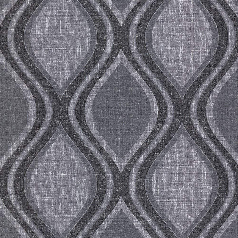 Erino 10.05m x 53cm Textured Matte Wallpaper Roll, Charcoal