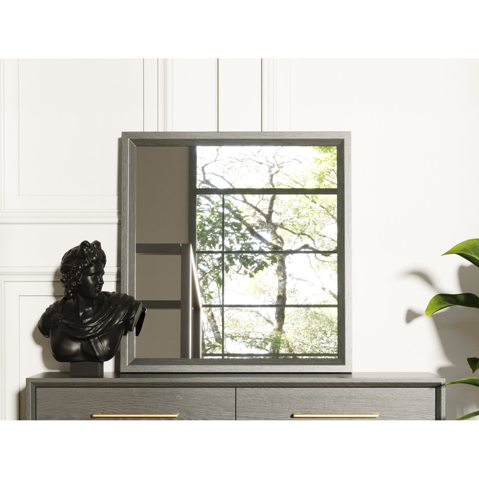Langley 40" Dresser Mirror, Gray