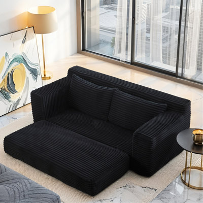 Causeuse avec mousse à mémoire de forme et structure en acier - sans assemblage