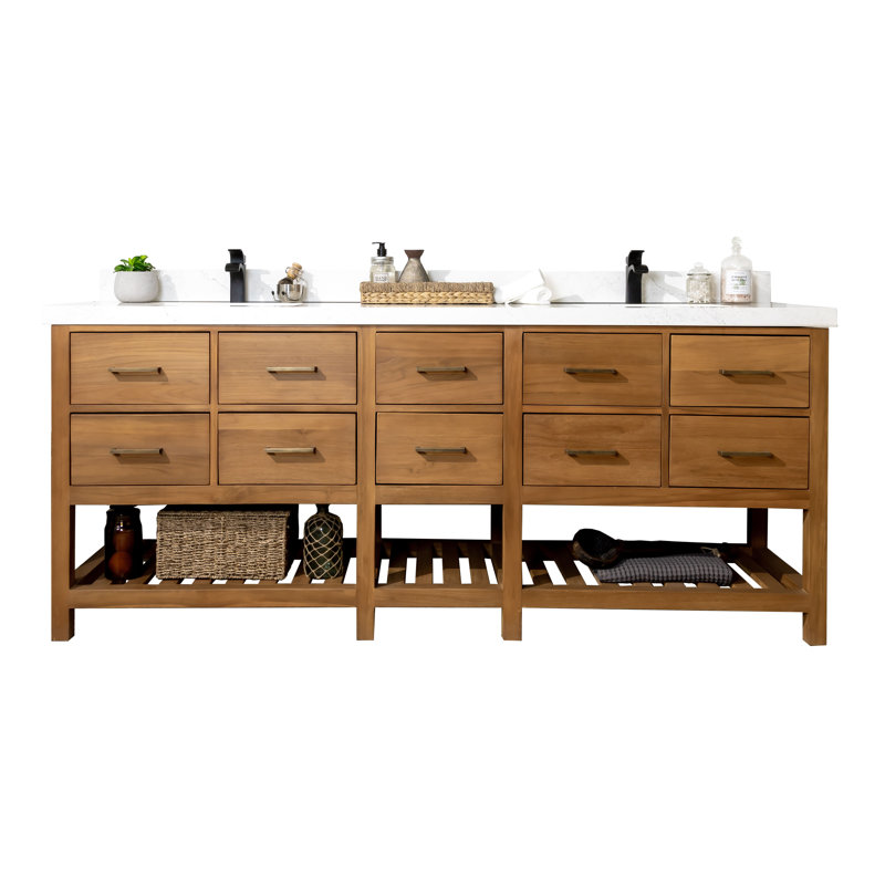 Ensemble de meuble-lavabo double 84 po, Marron, Empira