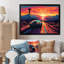 Chorio, voiture classique rétro orange et bleue sur toile-88535947-88535948