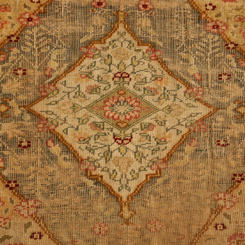 Wool Floral Area Rug in Beige