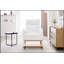 Chaise berçante en tissu Teddy avec repose-pieds réglable, repose-tête épaissi, dossier haut et pochette de rangement, base en bois massif-1984352766-1984352761