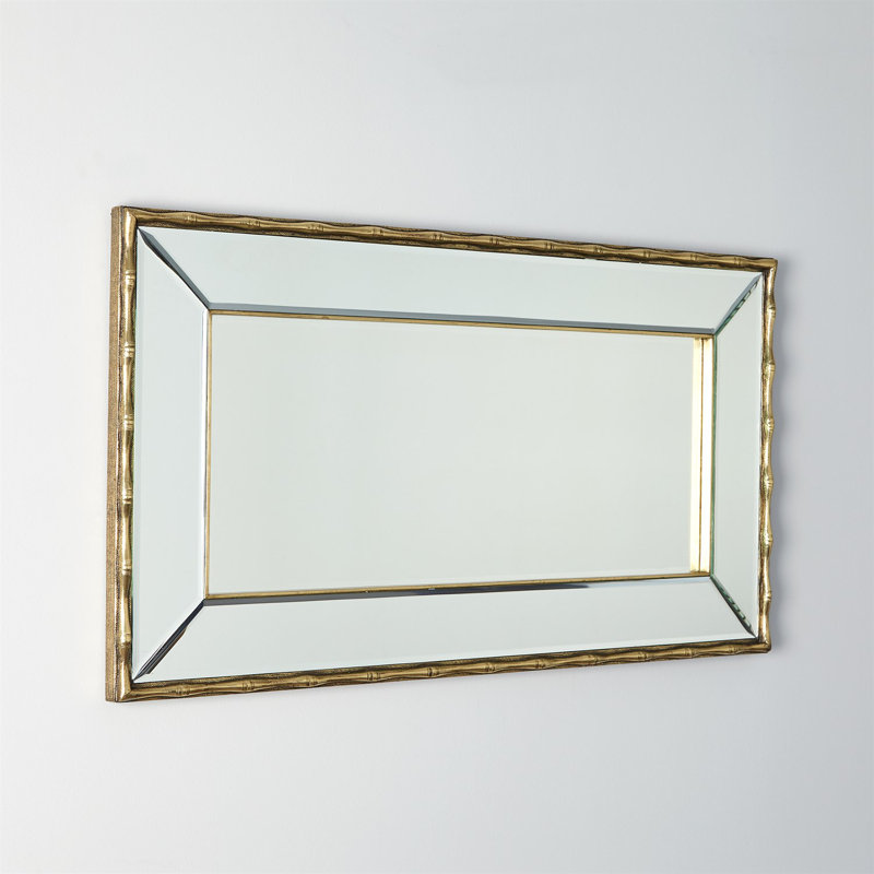 Miroir en bambou, Laiton antique