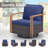 5-Piece Outdoor Modern Patio Swivel Chair Conversation Set With Fire Pit Table-1835817382-1835817383