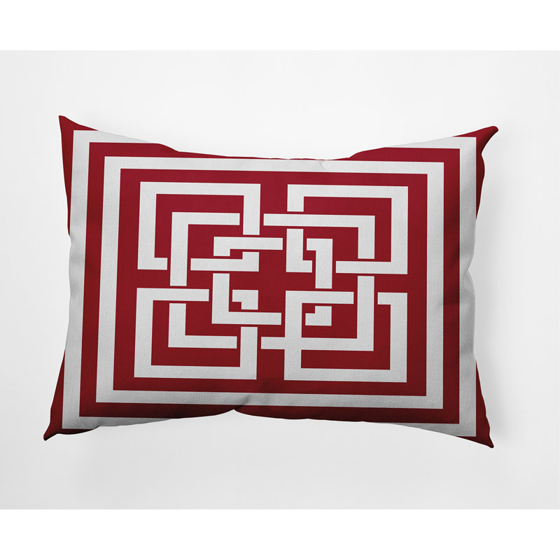 Housse de coussin rectangulaire et insert Greek New Key Greek New Key, Rouge