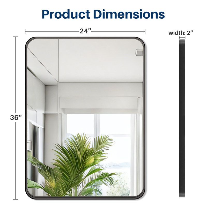 Asua Metal Rectangle Mirror, 24" x 36"
