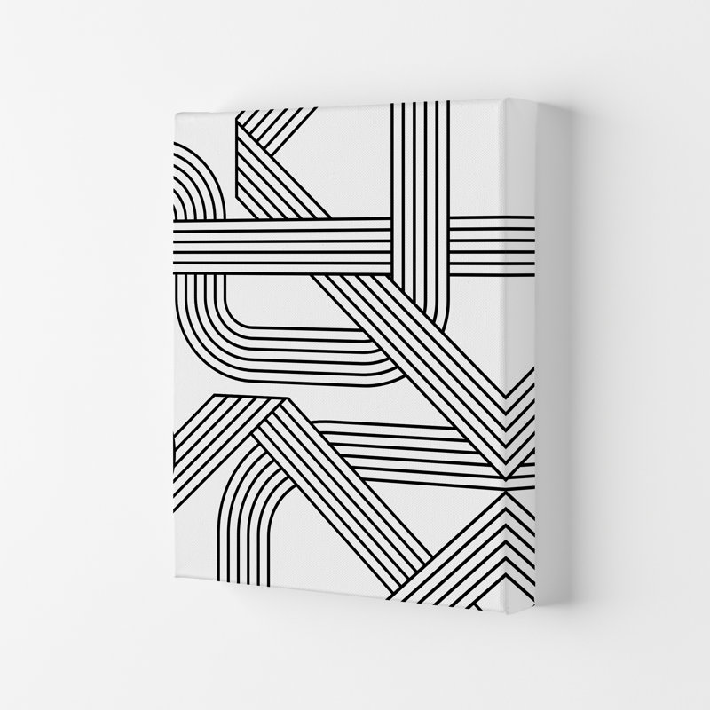 Black And White Geometric Patterns B - Print, 30cm H x 21cm W x 1cm D, No Frame