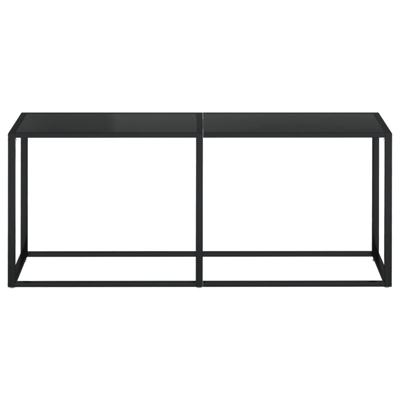 Hefling Glass Top Console Table, 75.5 H x 200 W x 35 D cm, Black