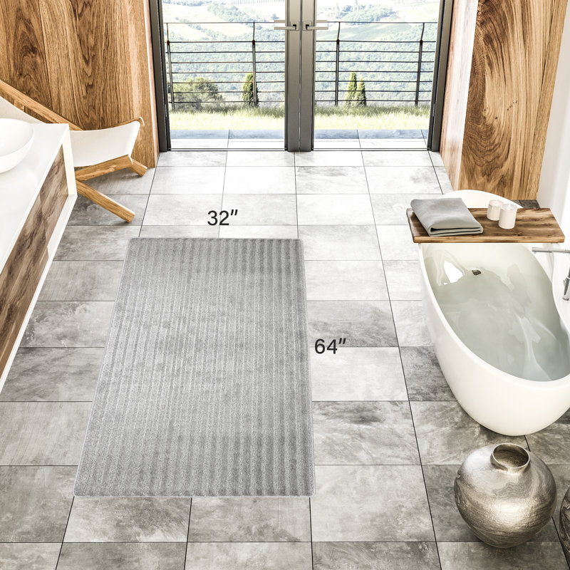 Tapis de cuisine, Rectangle 2 pi 8 po x 5 pi 4 po, Gris clair