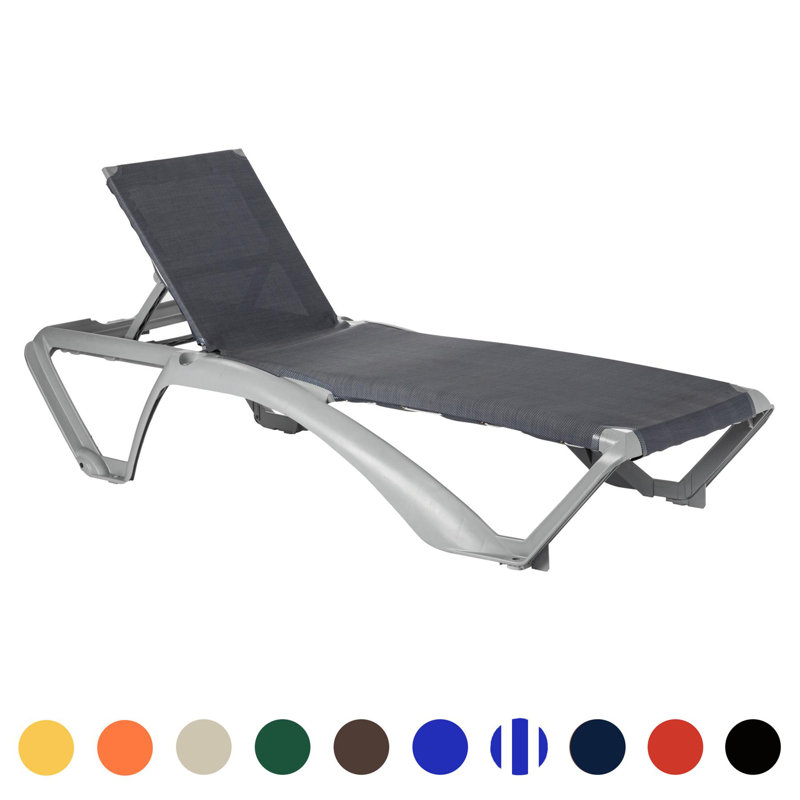 190cm Long Reclining Single Chaise, Demin, Grey