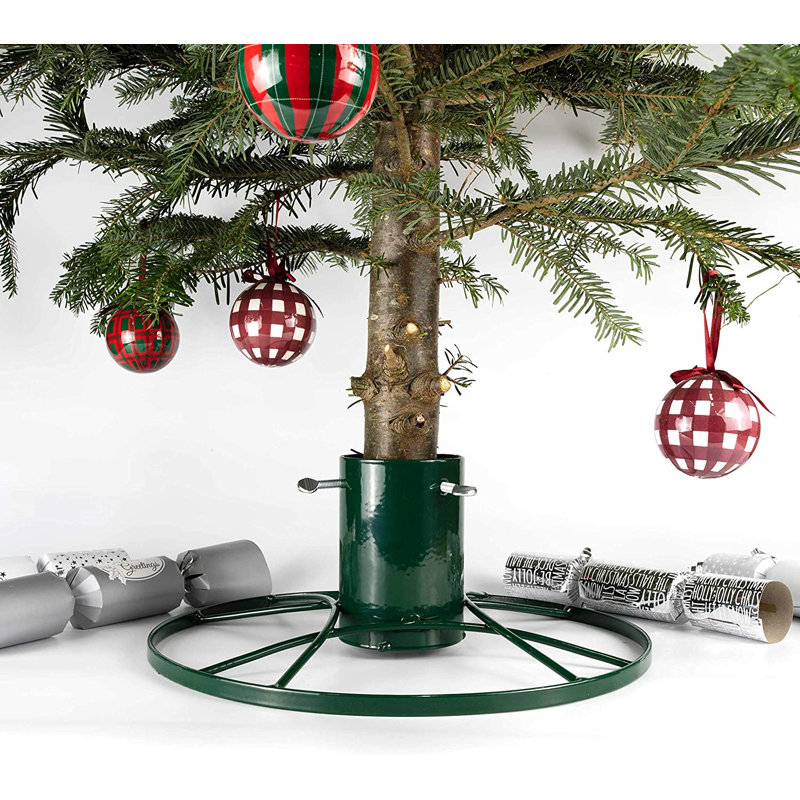 Steel Live Tree Stand For Max. Tree Height 3.1 - 3.6m, 15.5cm H x 40cm W x 40cm D, Green