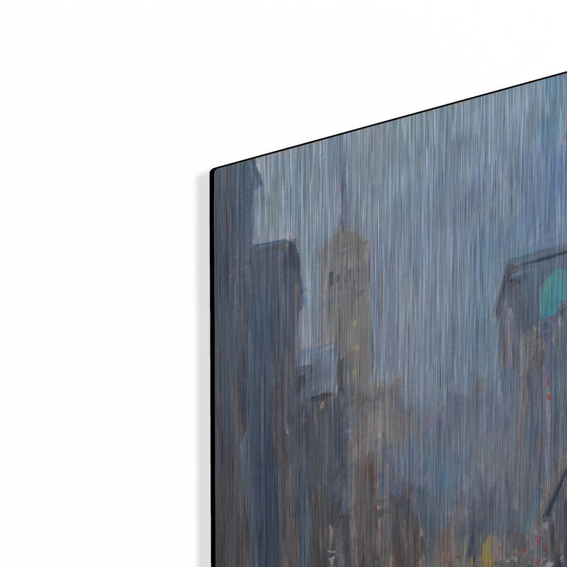 Art mural en métal luxueux «City View» par Allayn Stevens, 16 po x 24 po, H 24 po x l 16 po
