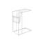 Table d'appoint, en forme de C, bout, côté, collation, rangement pour magazines, salon, chambre à coucher aspect cuir, métal, contemporain, moderne