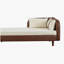 Canapé de rangement 65 po en polyuréthane brun et velours beige-1961927366