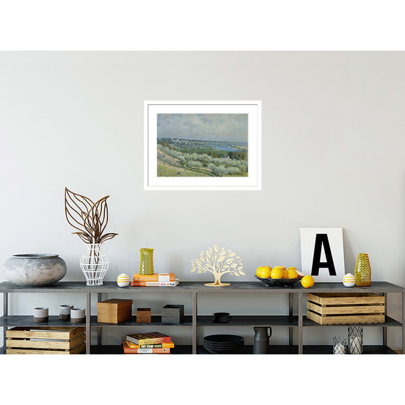 «The Terrace at Saint-Germain Spring» par Alfred Sisley, impression giclée encadrée, H 22,47 po x l 29,5 po