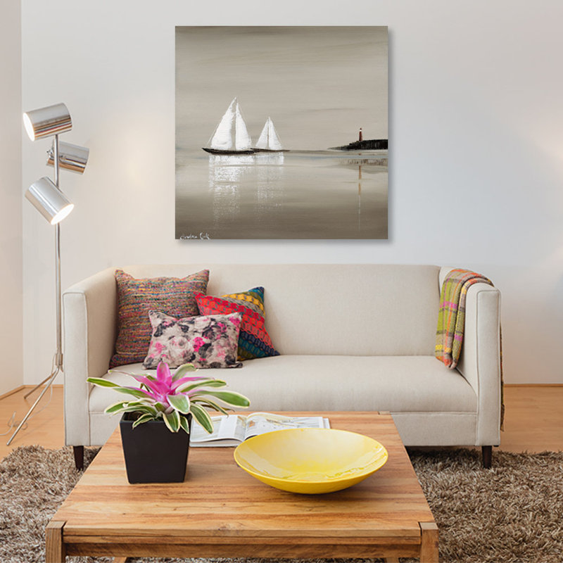 «Sailing I», reproduction sur toile, H 37 po x l 37 po x P 1,5 po, Toile tendue, Pas de tapis