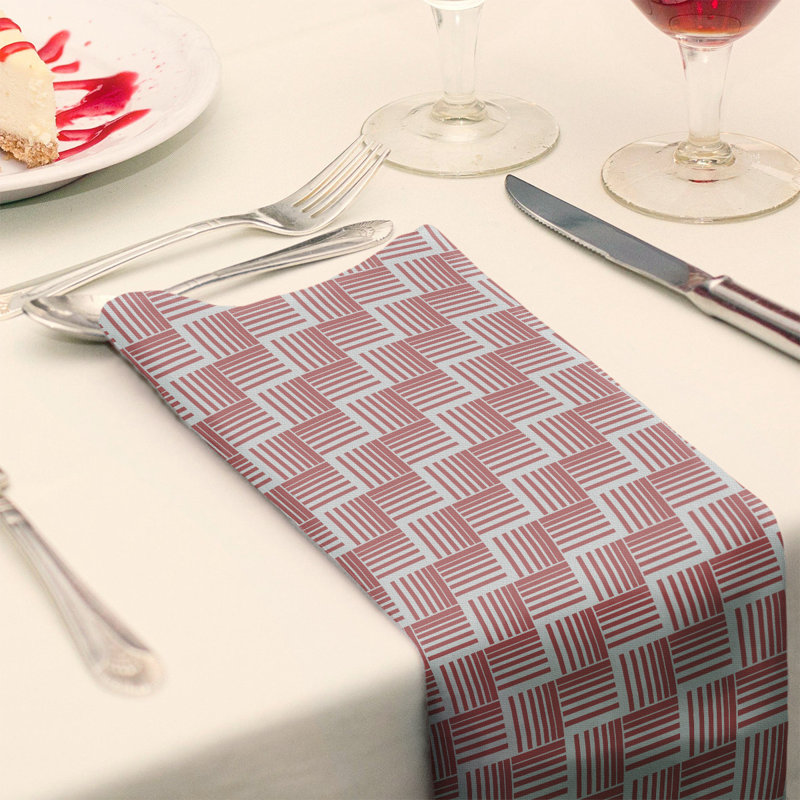 Serviette de table en coton de couleur contrastée, Rouge, H 0,1 po x l 22 po x P 22 po, Polyester sergé