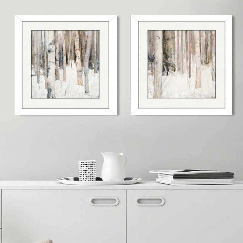 «Warm Winter Light I» par Julia Purinton - ensemble de 2 reproductions d'art encadrées, H 16,5 po x l 33 po x P 1 po