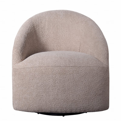Upholstered 360 Degree Swivel Function Chair Beige See Below