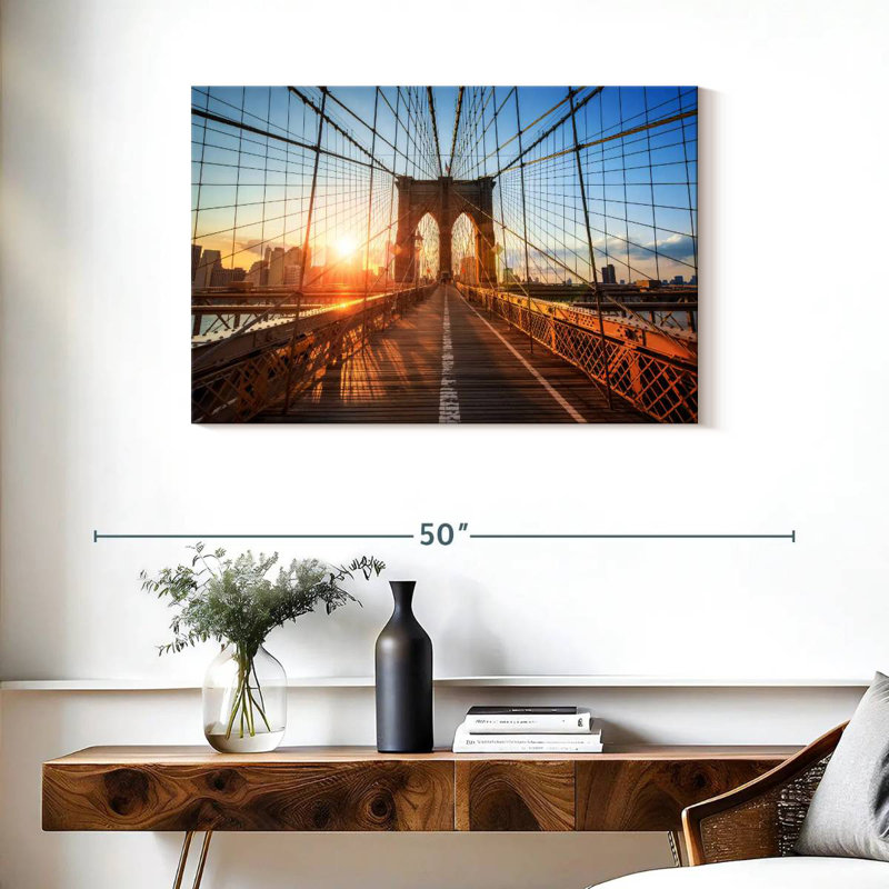 Ravi Sunlit Brooklyn Bridge, H 24 po x l 36 po