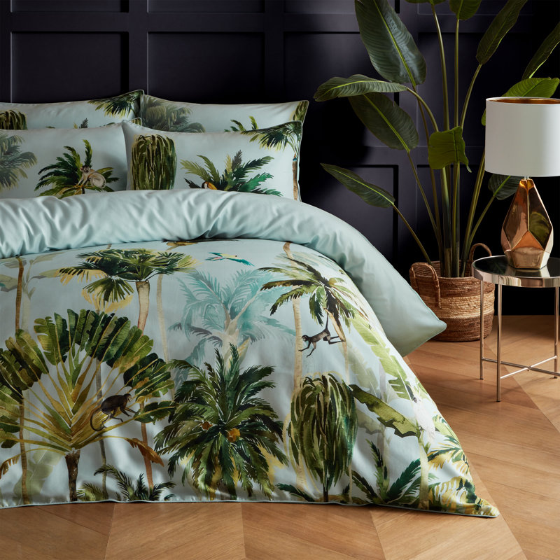 Forsteriana Cotton Floral Duvet Cover Set with Pillowcases, Super King - 2 Standard Pillowcases