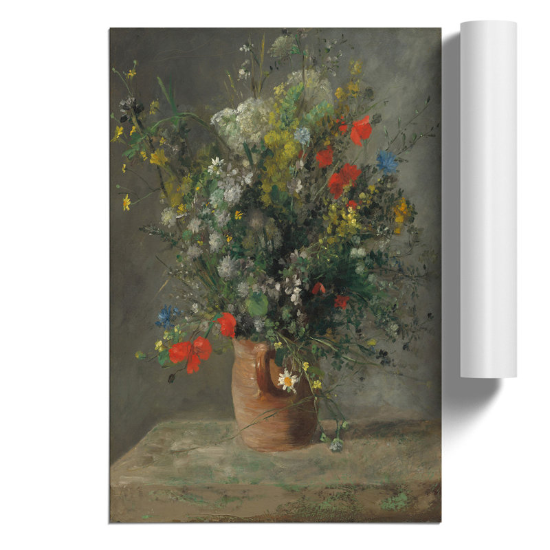 Bouquet Of Flowers Vol.2 by Pierre-Auguste Renoir - No Frame Painting, 30cm H x 21cm W x 0.1cm D