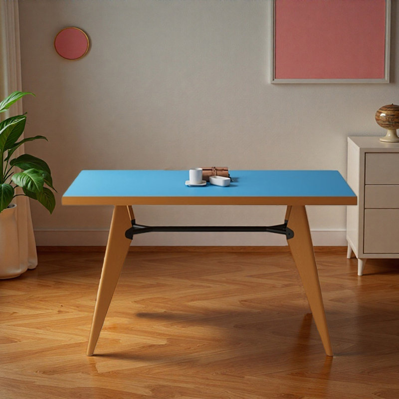 Bureau d'écriture multifonctionnel bleu vif et brun, H 29,52 po x l 51,18 po x P 31,49 po