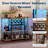 Wine Bar Cabinet with Power Outlet & LED Lights, 4-Tier Storage Bar Table with Glass Holder for Home-278263021