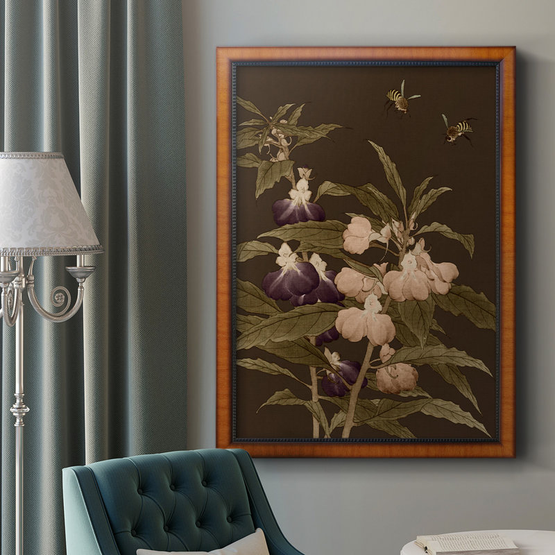 Toile asiatique de qualité supérieure Asian Brocade IV - prête à être accrochée, H 27 po x l 18 po x P 2,5 po