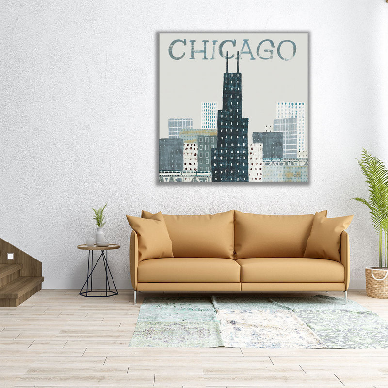 Chicago Repères I - reproduction d'art sur toile, H 30 po x l 30 po