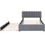 Lit plateforme tapissier en molleton gris moderne Modern-1724549819