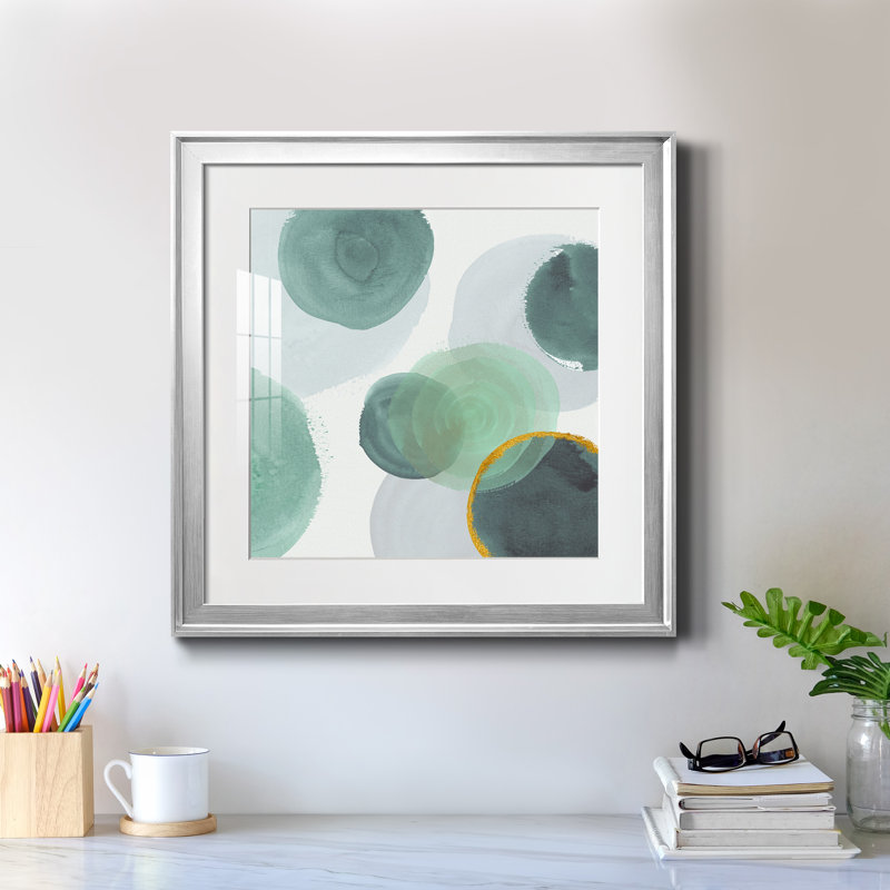 Ontario I - peinture encadrée, Encadrement argenté, H 22,5 po x l 22,5 po x P 1,5 po