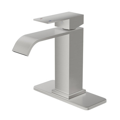Nova Waterfall Vessel Single Hole,Single Handle Bathroom Sink Faucet with Deck Plate