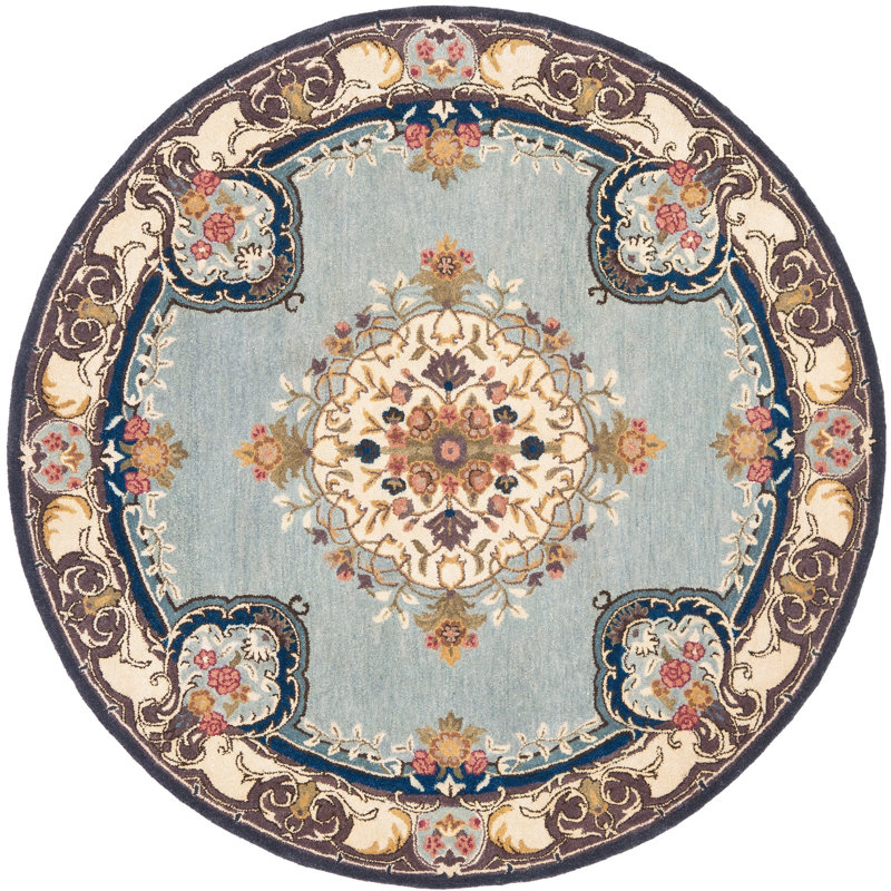 Molter Bergama Hand Tufted Wool Oriental Rug, Round 4'