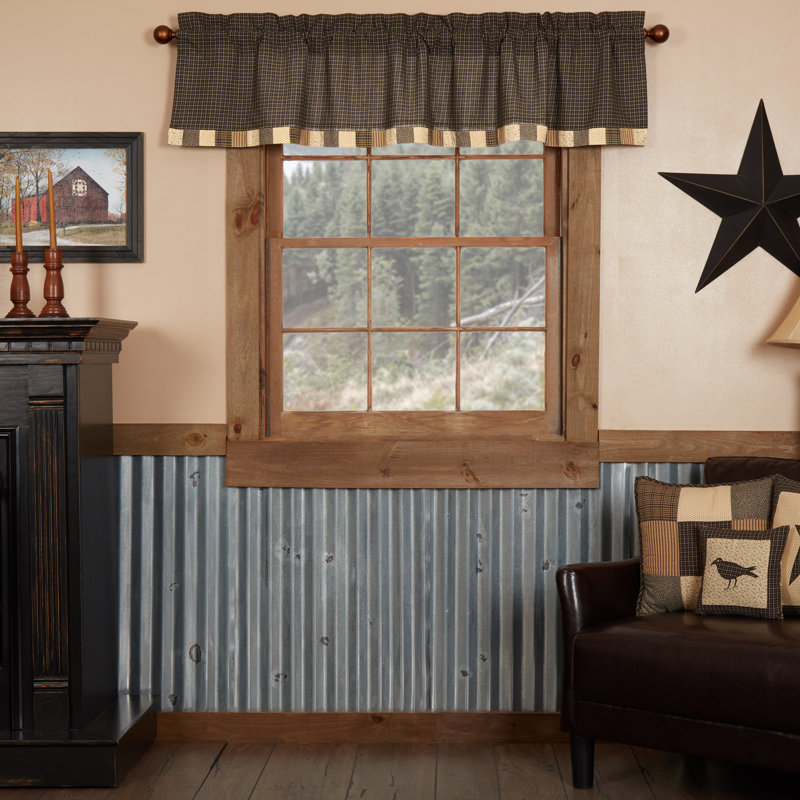 Kettle Grove Cotton Tailored Window Valance, 72" W x 16" L