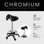 Tabouret de selle rotatif Chromium avec coussins en mousse, noir
