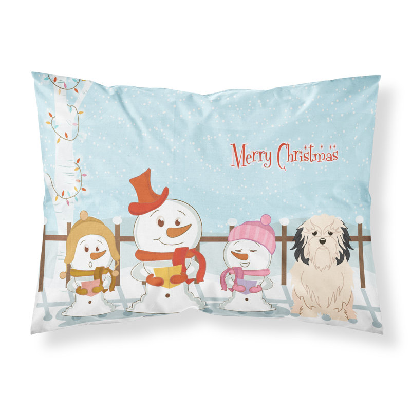 Taie d'oreiller Merry Christmas Merry Christmas, Petit chien lion et choristes
