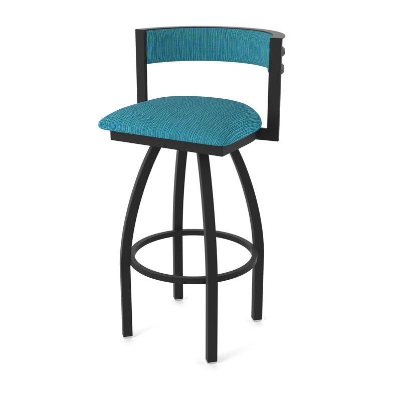 Tabouret Artémis, Noir froissé, Tabouret de bar (siège d'une hauteur de 36 po), Tissu - marée graphique