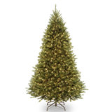 Kingswood 7.5’ Green Fir Artificial Christmas Tree with 450 Colored and White Lights with Stand